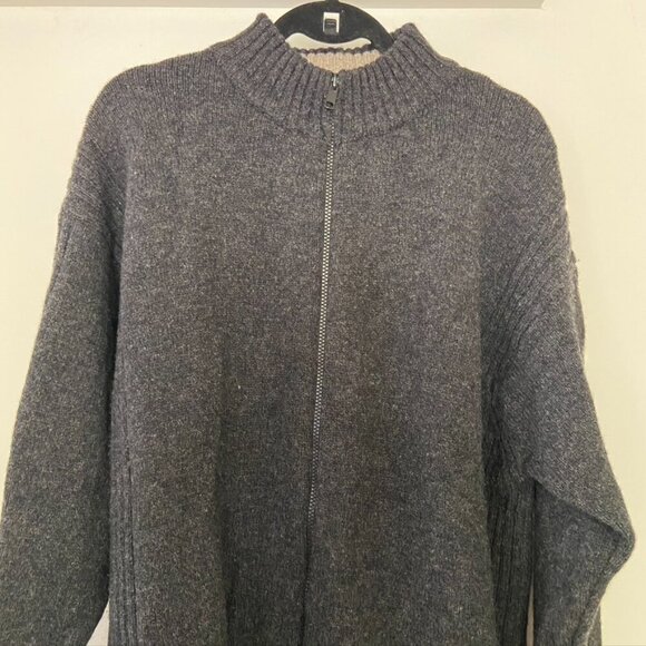 Woolrich Cardigan Chunky Knit Men's XL Lambswool Preppy Academia University Zip - Picture 11 of 12